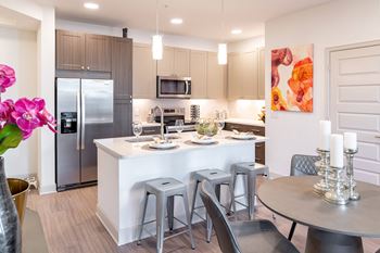 Well equipped eat-in kitchen
